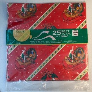 Vintage Cleo Red Holiday Sheet Gift Wrap